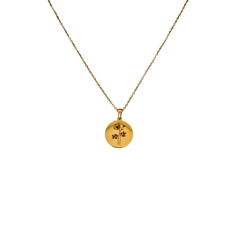 Charlery Graveerbare Ketting Geoortebloem goud