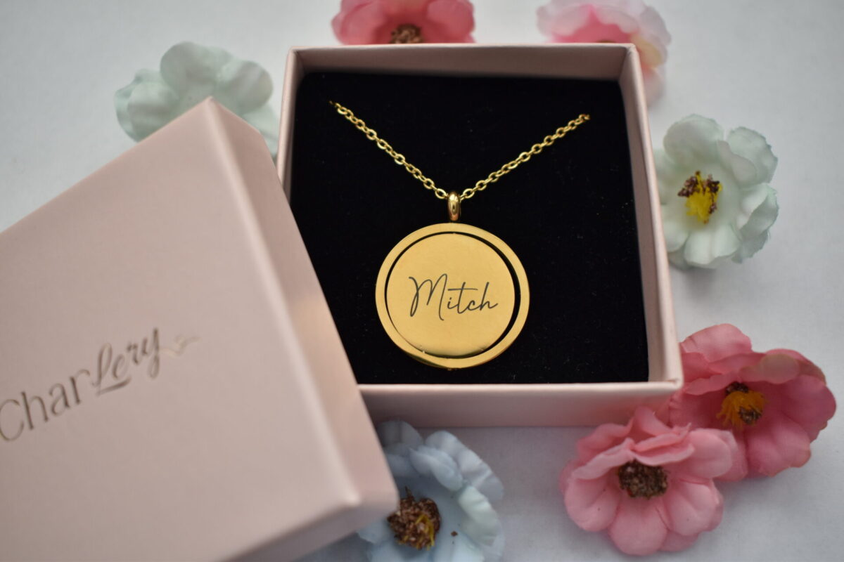 Graveerbare Ketting Draaibare Munt goud